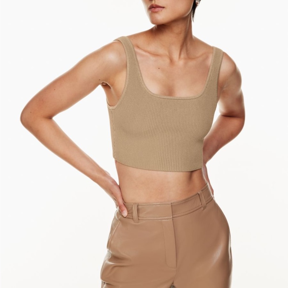 Aritzia Tan Sculpt Knit Crop Top